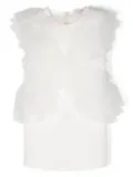 Patrizia Pepe girl ruffled sleeveless dress - White