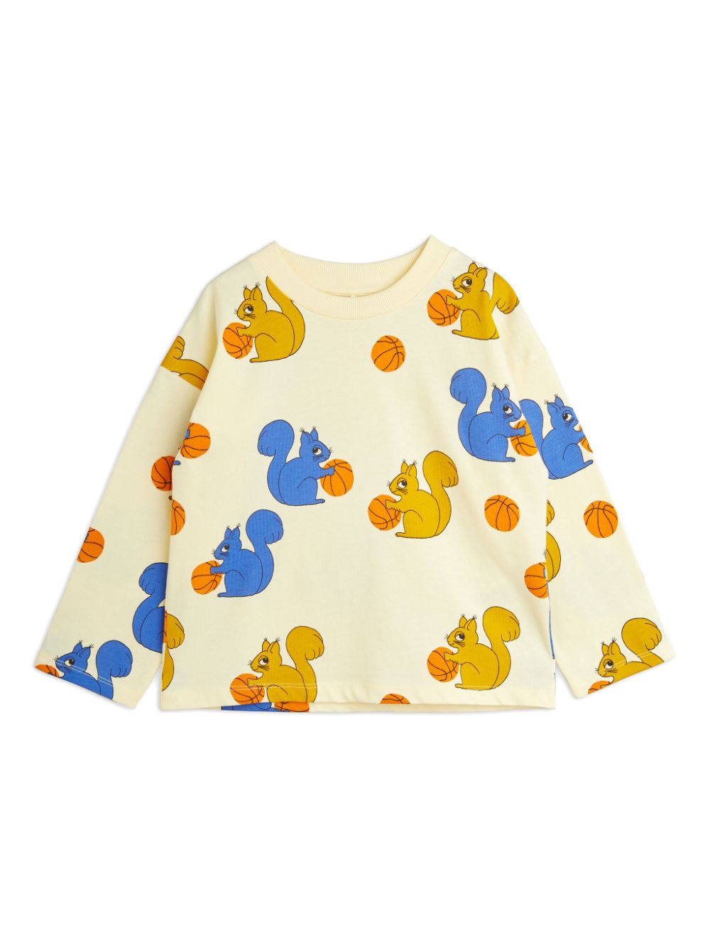 Mini Rodini Kids' Squirrel-print Cotton Sweatshirt In Yellow