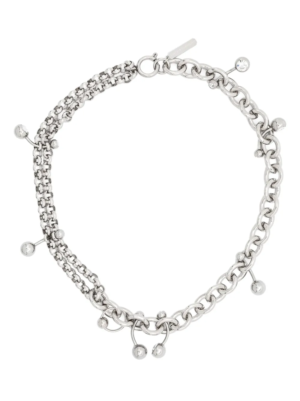 Justine Clenquet Holly Piercing-detailed Necklace In Silver