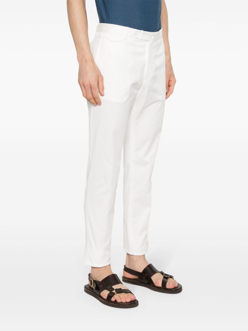 Shop Tagliatore Mid-rise Tailored Trousers In White