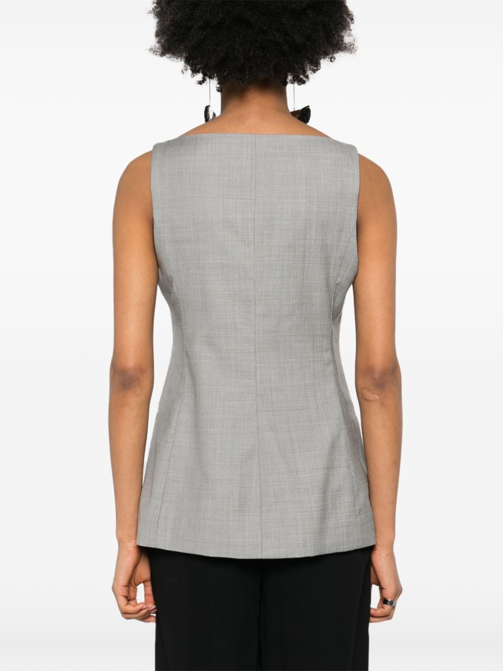 Shop Mark Kenly Domino Tan Mélange Wool Vest In Grey