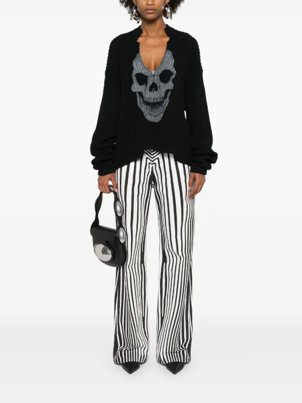 OTTOLINGER◆OPEN COLLAR SKULL KNIT /S/コットン/BLK 28581805_58381136_1000.jpg