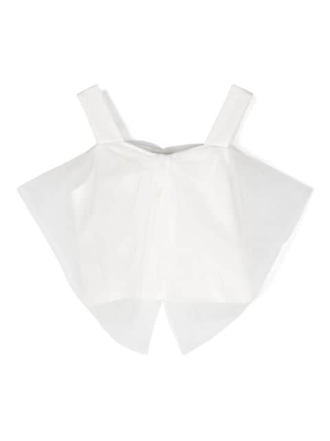 Patrizia Pepe girl knotted tulle crop top 