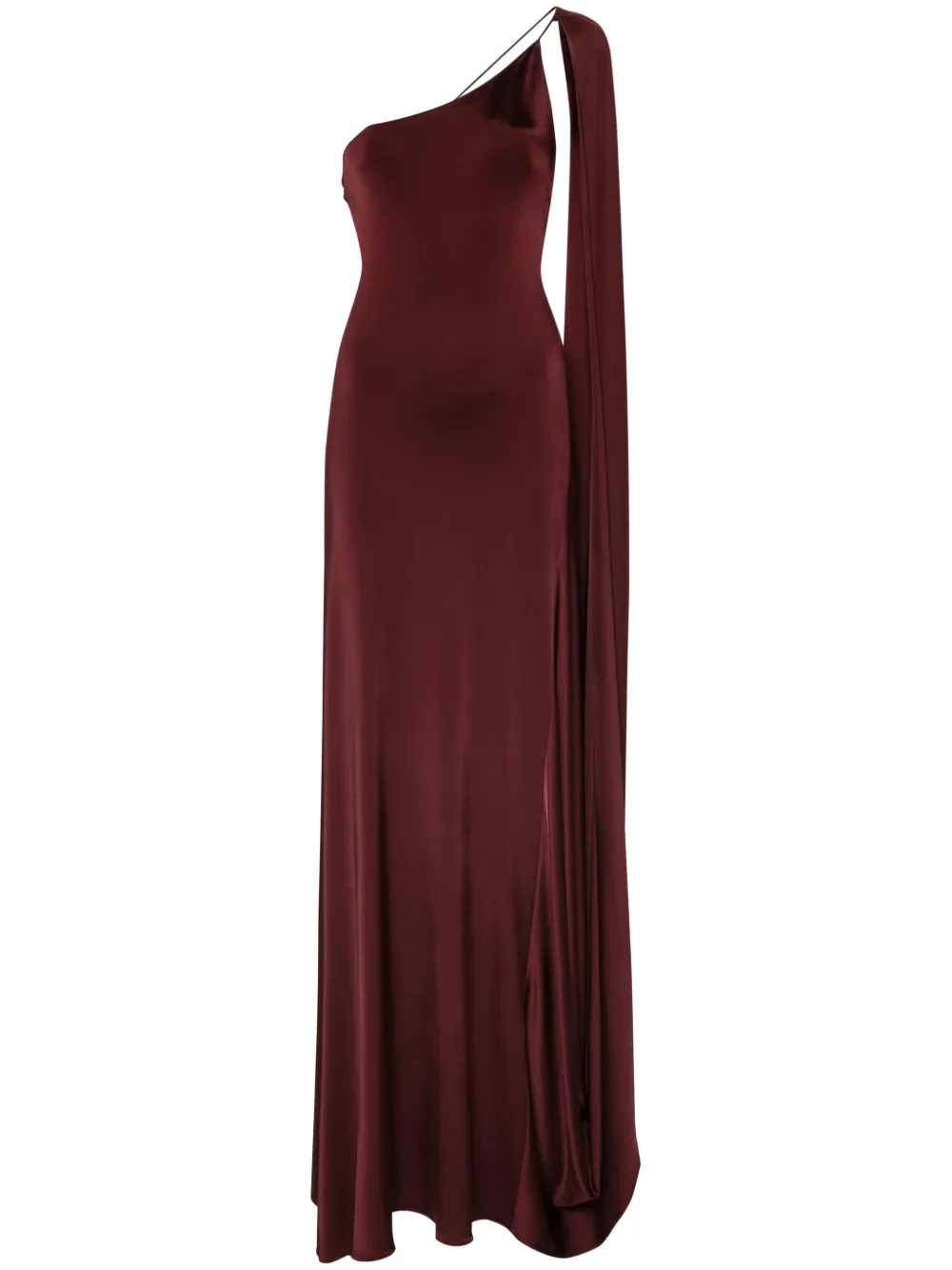 Stella Mccartney One-shoulder Cape Gown In Red