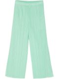 Pleats Please Issey Miyake pleated cropped trousers - Green