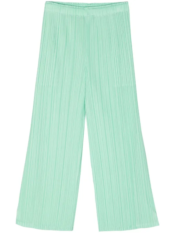 Pleats Please Issey Miyake プリーツ クロップドパンツ | グリーン 