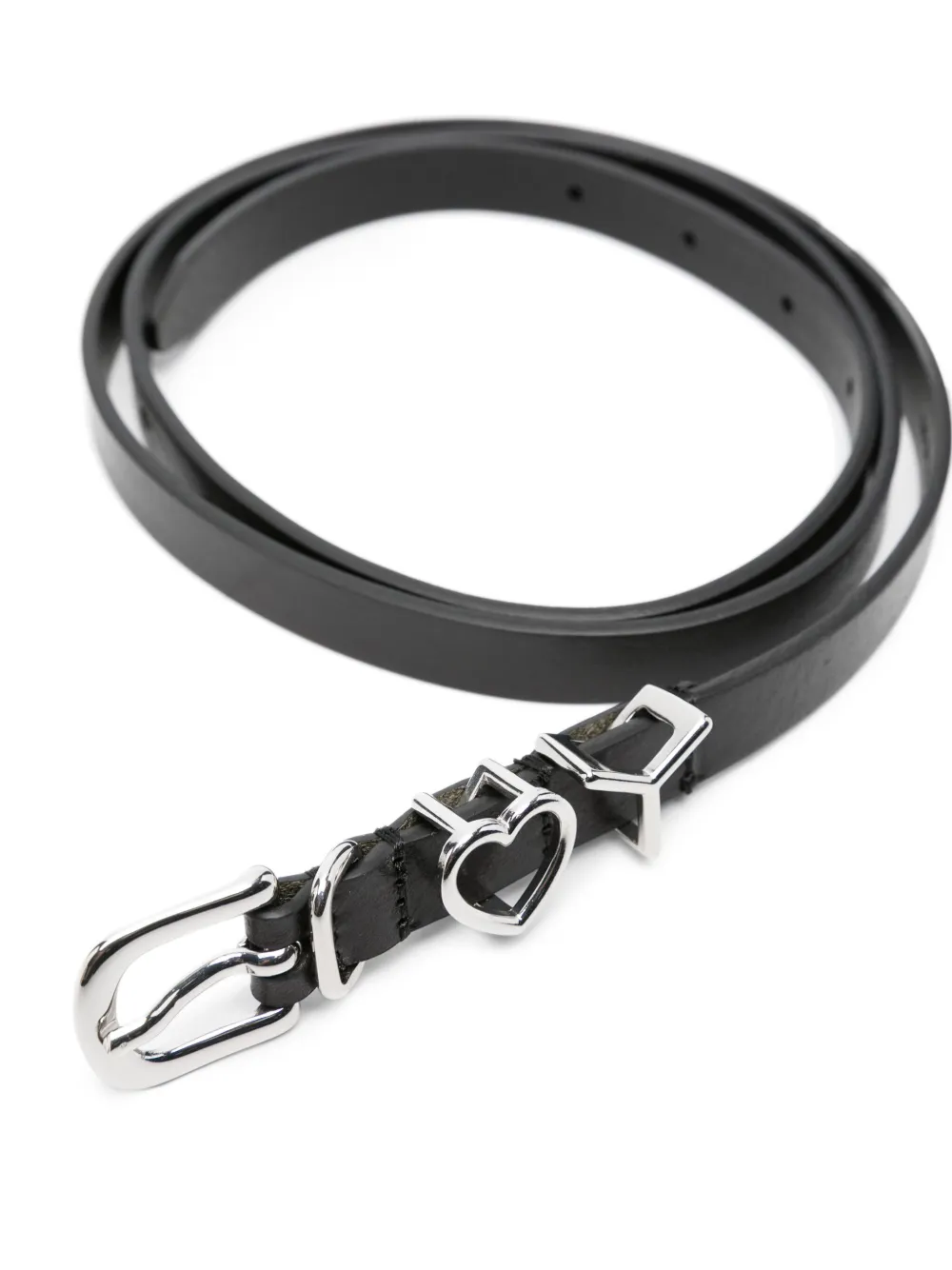 Y/Project Y heart leather belt - Zwart