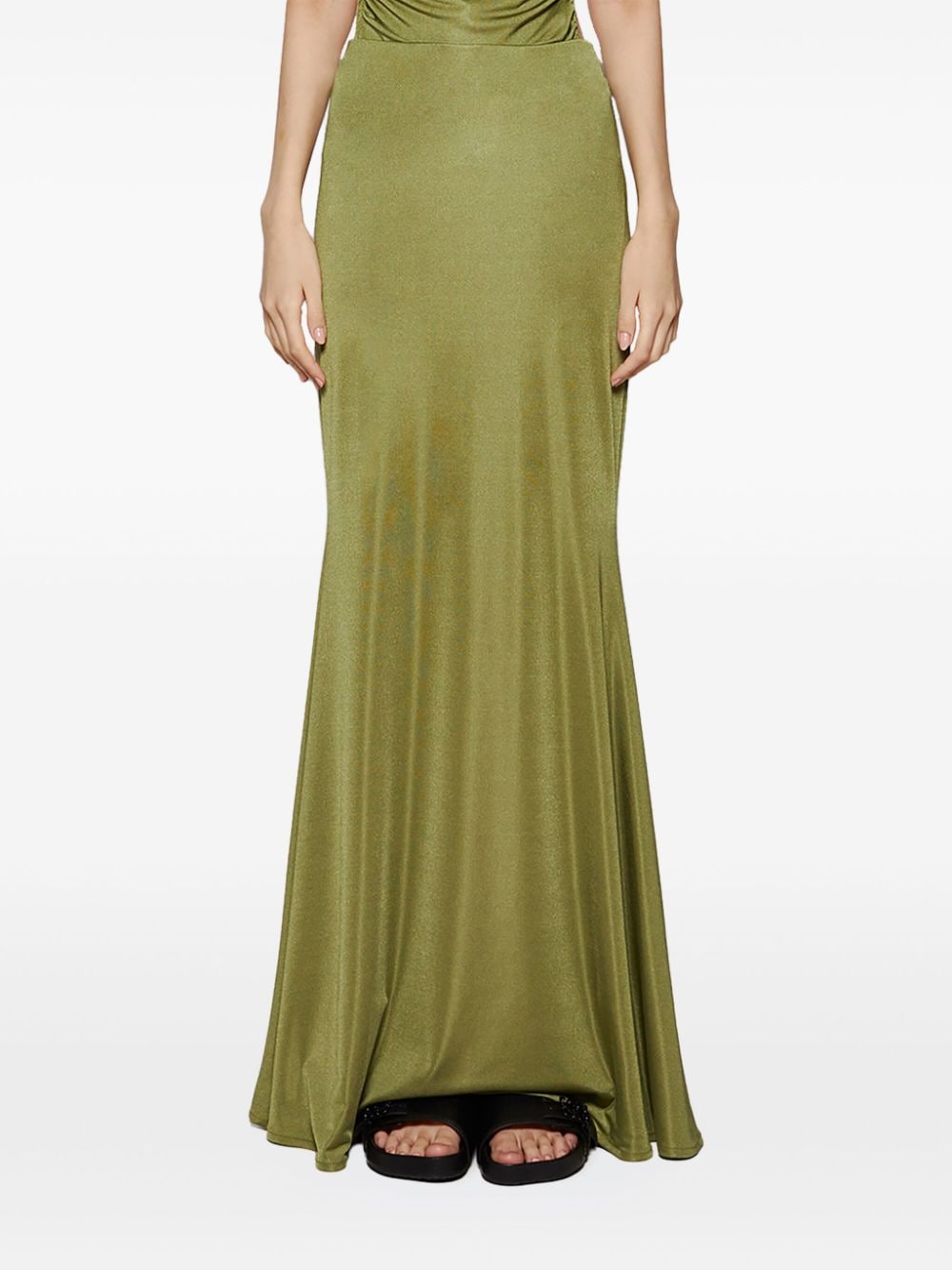 Shop La Semaine Keira Maxi Skirt In Green