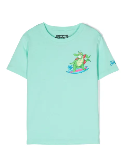 MC2 Saint Barth Kids x Crypto Puppets® crocodile-print cotton T-shirt