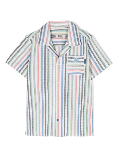 Scotch & Soda striped camp-collar shirt