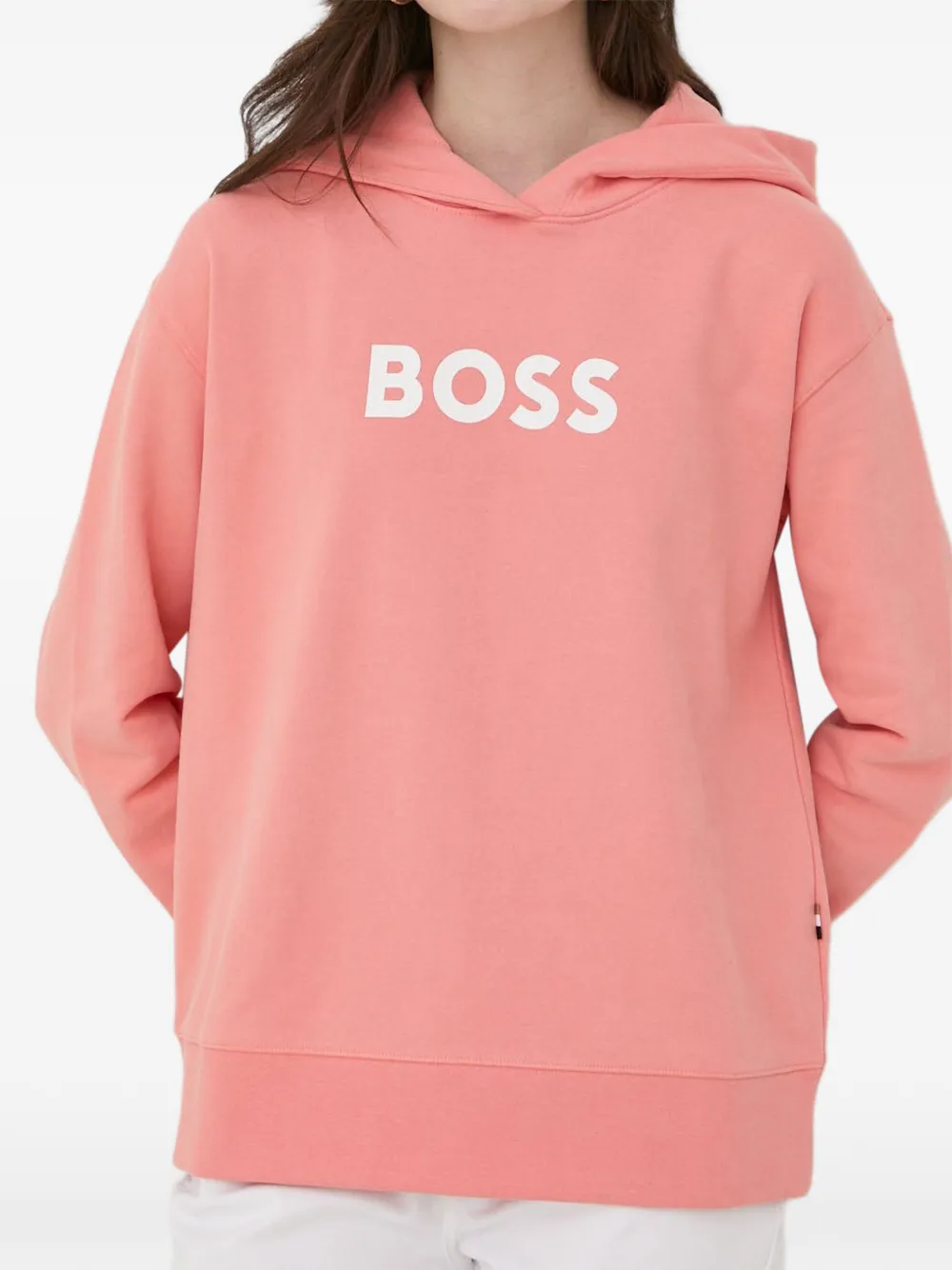 BOSS hooded long-sleeved top - Rosa