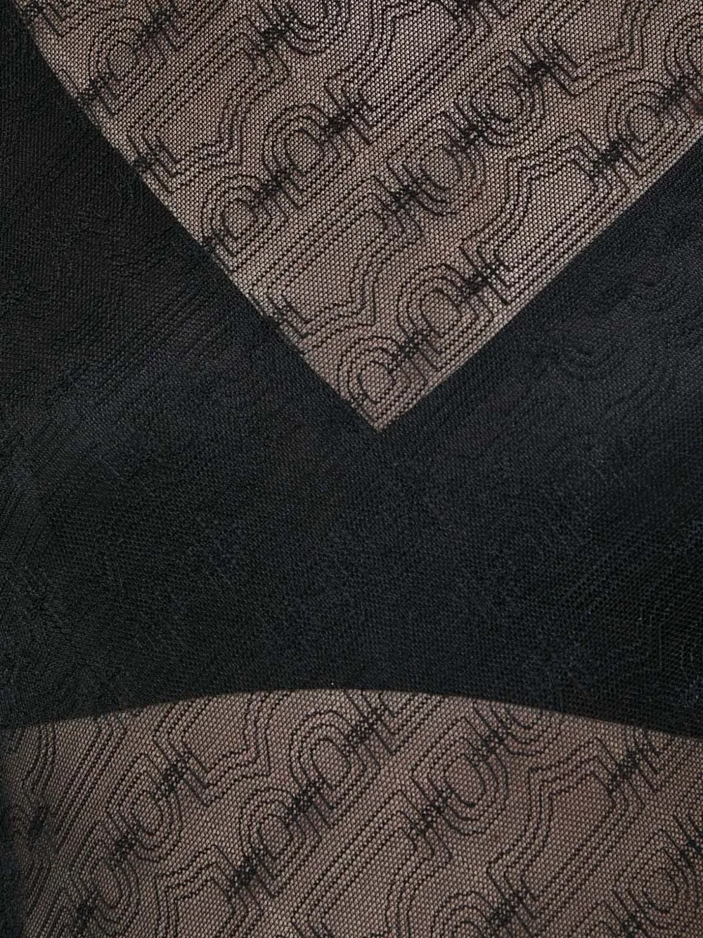 Hugo Boss Mock-neck Patterned Top In Black