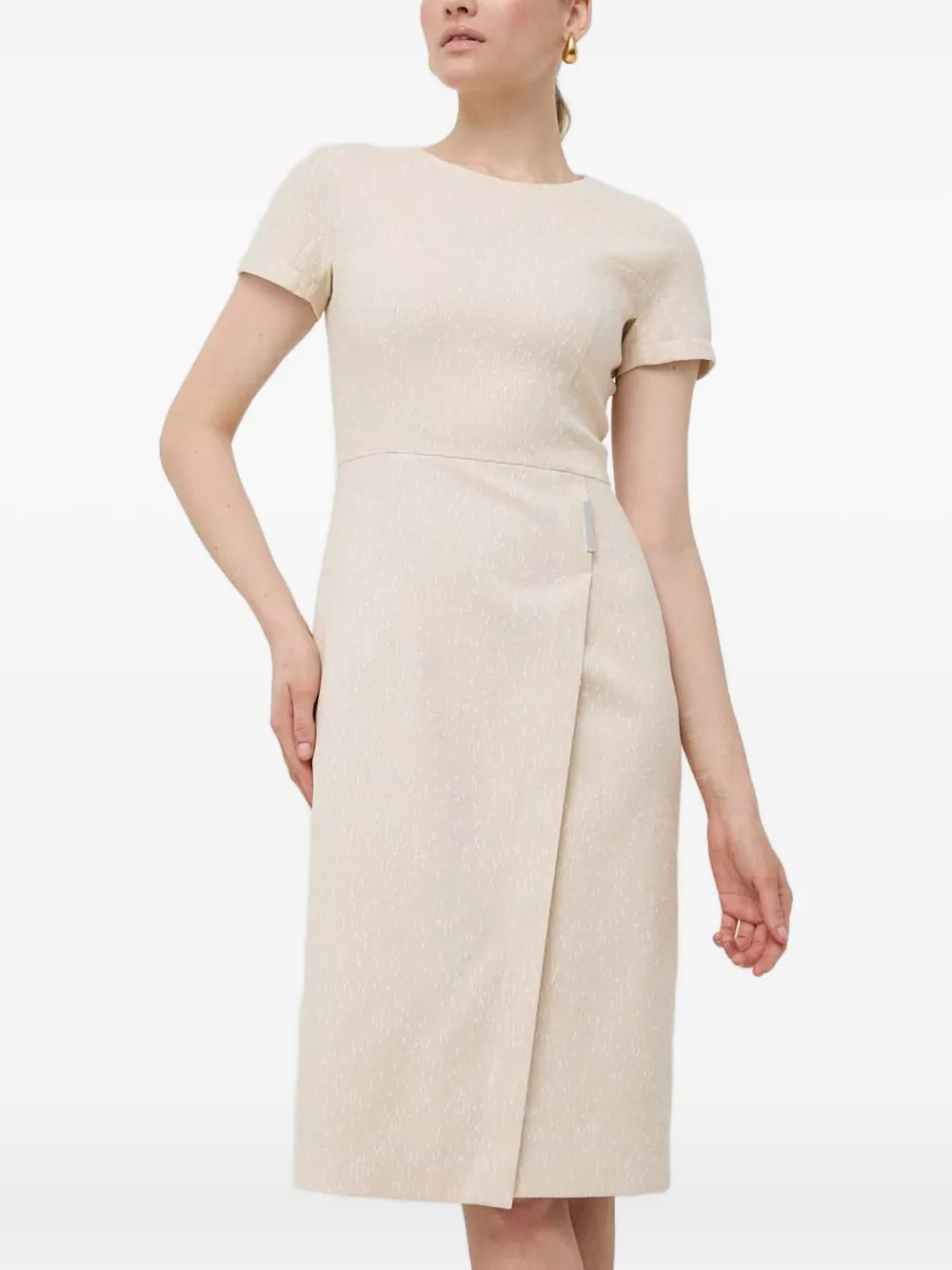 BOSS short-sleeve mini dress | Neutrals | Image 1