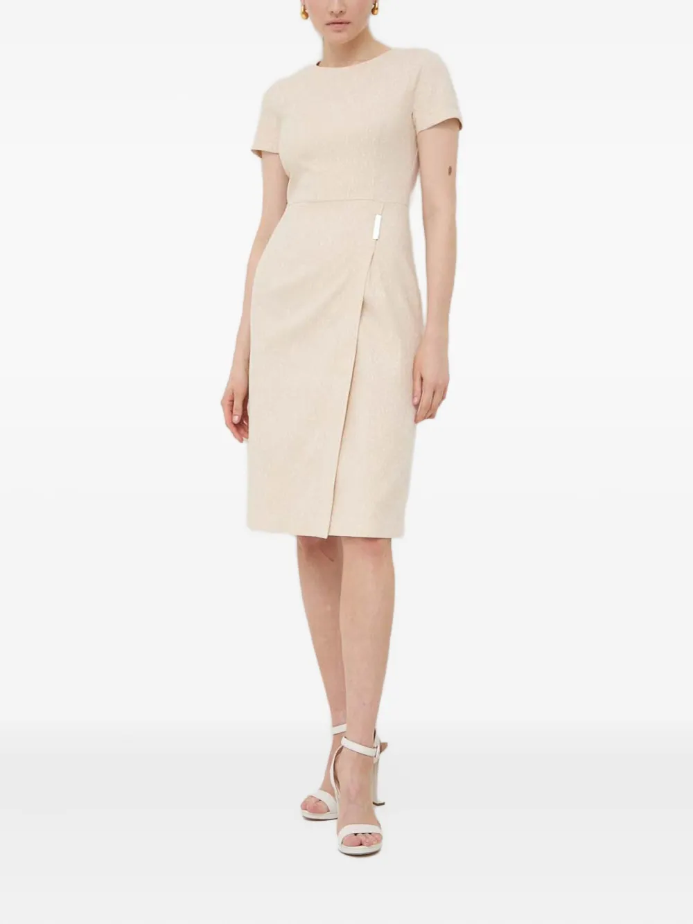 BOSS short-sleeve mini dress - Beige