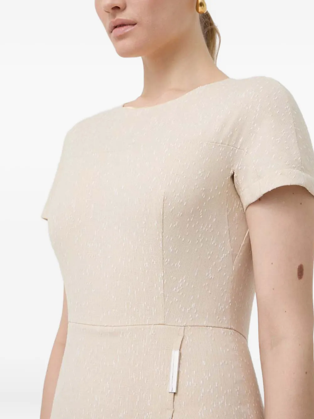 Hugo Boss Short-sleeve Mini Dress In Neutral