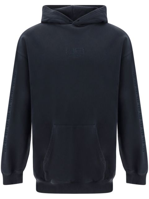 Balenciaga logo-embroidered cotton hoodie Men