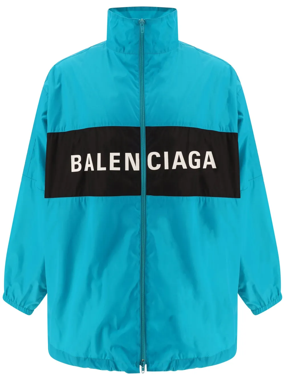 Balenciaga logo print windbreaker men Polyamide M Blue