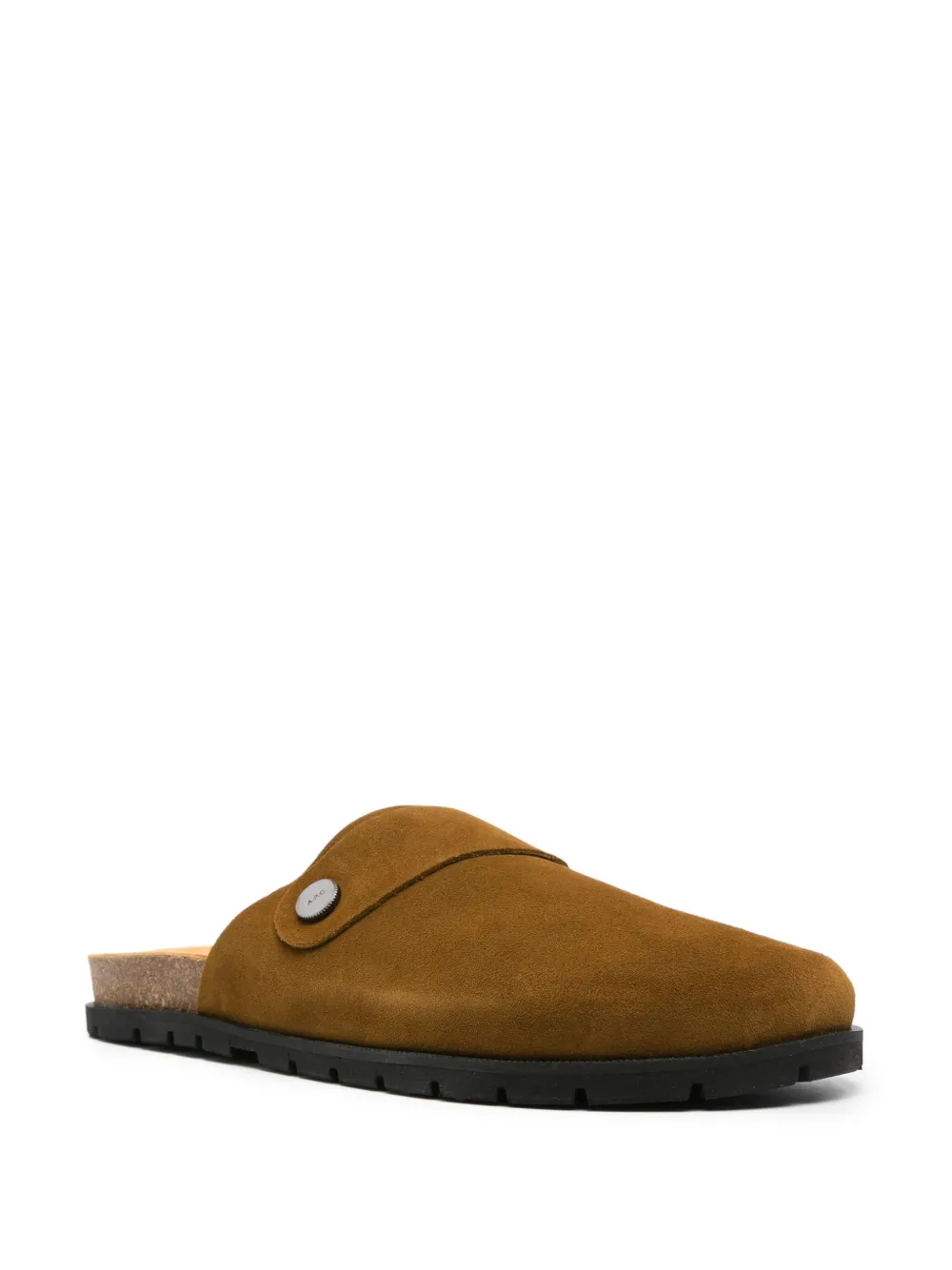 A.P.C. strap-detail suede mules - Bruin