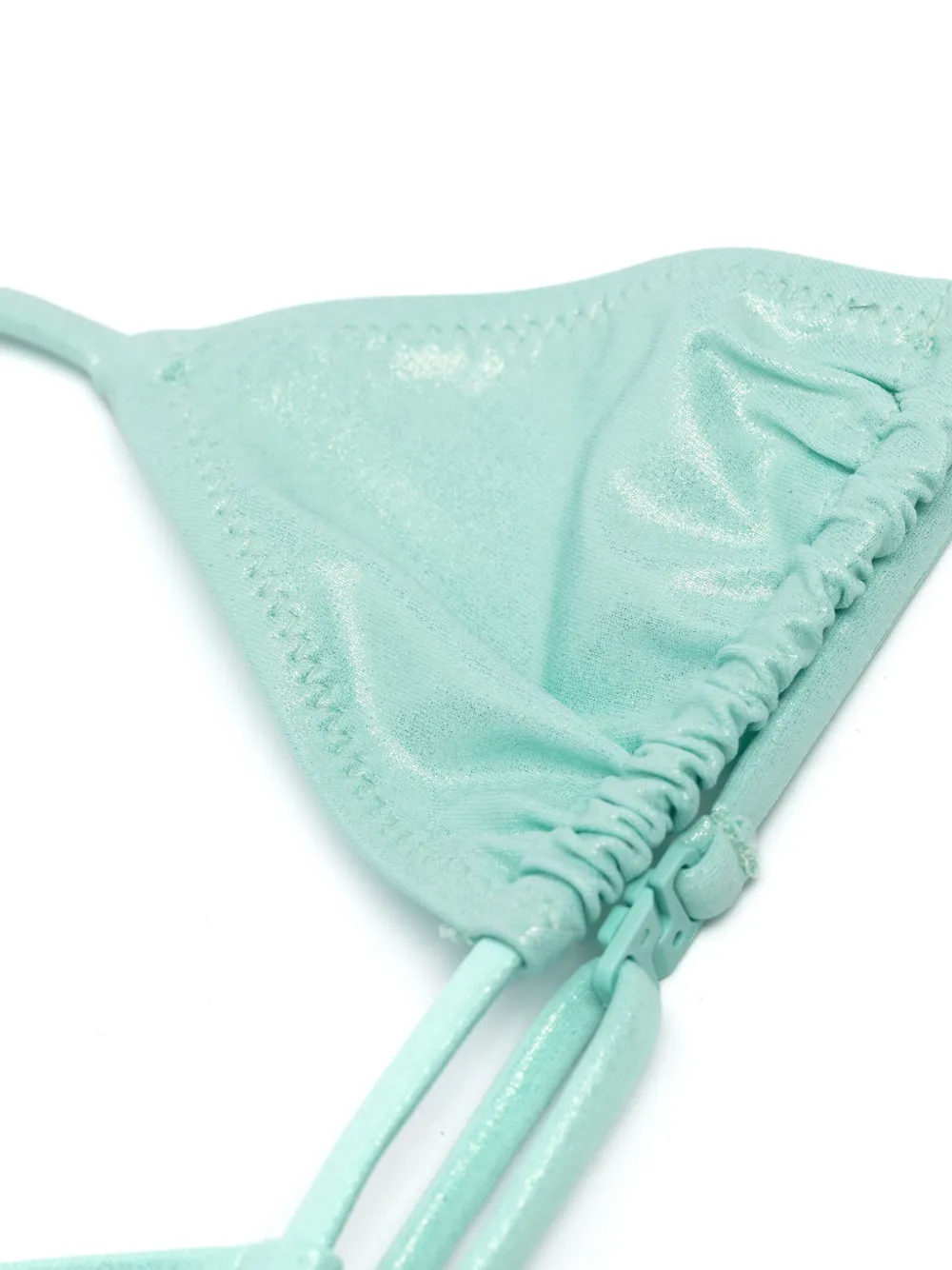 Shop Mc2 Saint Barth Lamé Triangle Bikini In Blue