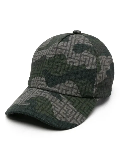 Affordable Balmain PB-monogram camouflage-print cap Men