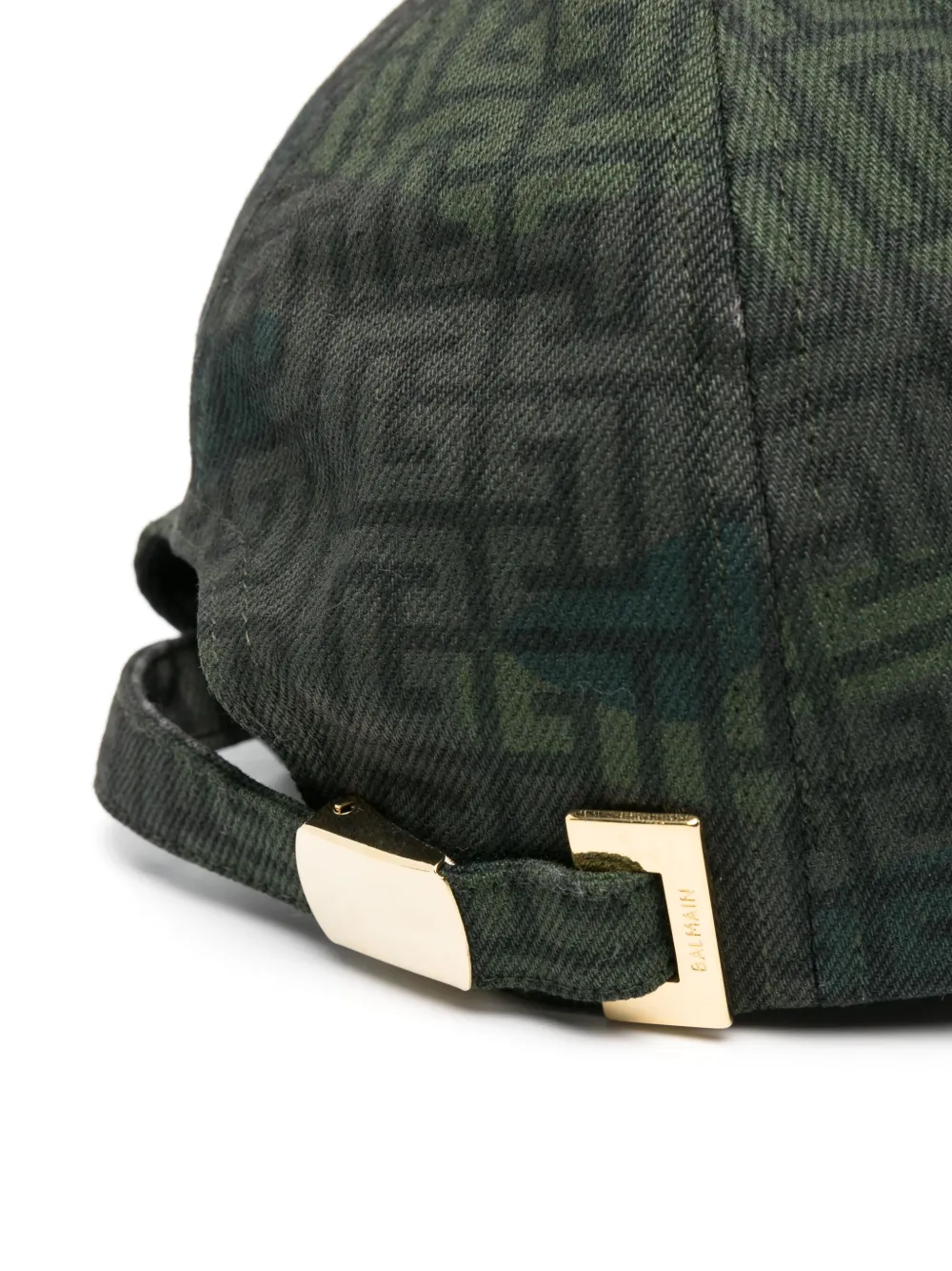 Balmain Pet met camouflageprint en monogram Groen