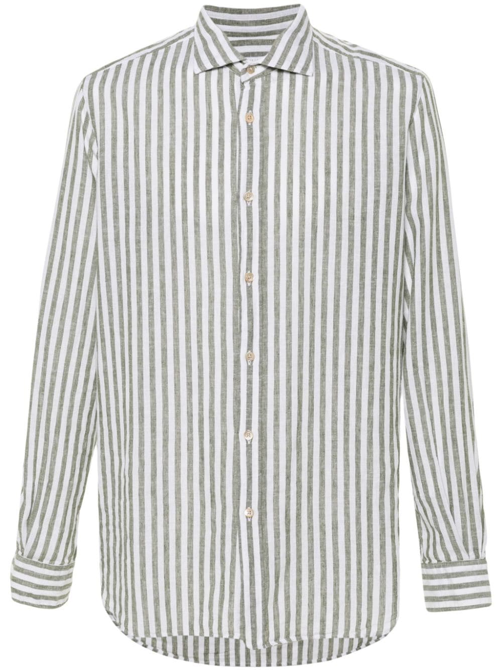 Boglioli striped linen shirt - Verde
