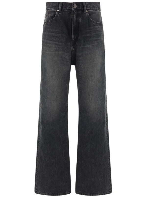 BALENCIAGA Black flare denim pants