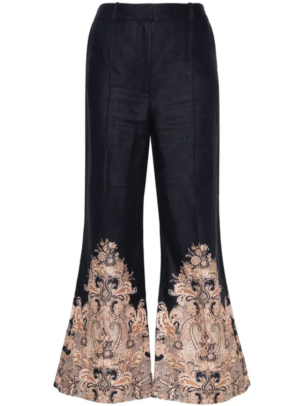 Zimmermann Natura High-waist Flared Trousers in Blue