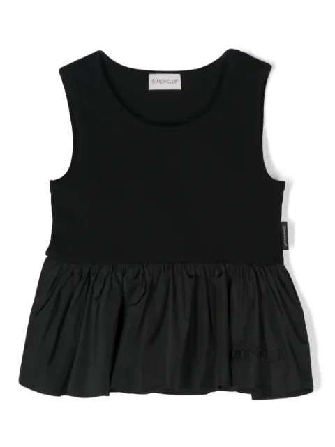 Moncler Enfant logo-embroidered peplum top