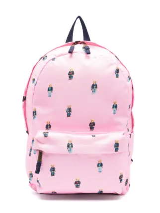 POLO RALPH LAUREN KIDS Polo Bear-print Backpack | Pink | FARFETCH