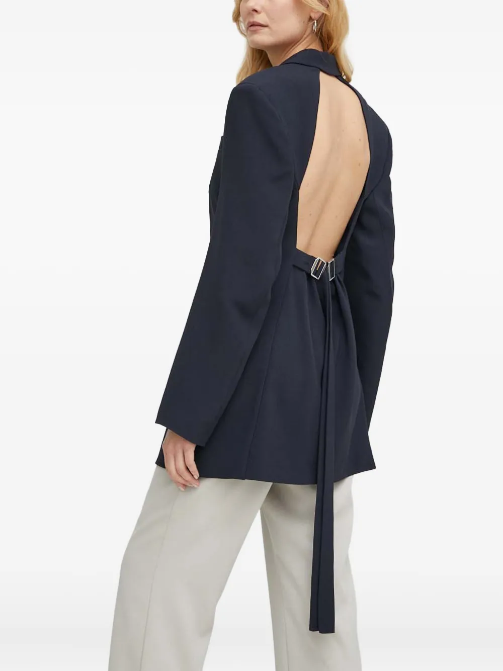 Hugo Boss Open-back Blazer In Black