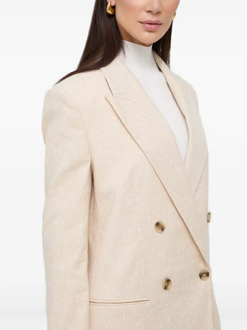 Hugo Boss Double-breasted Blazer In Neutral