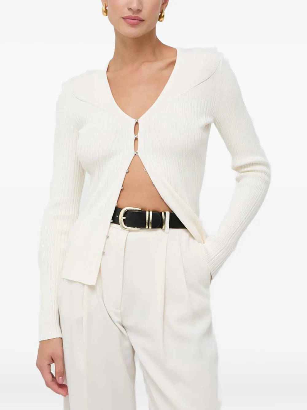 BOSS ribbed-knit cardigan | White | Image 1