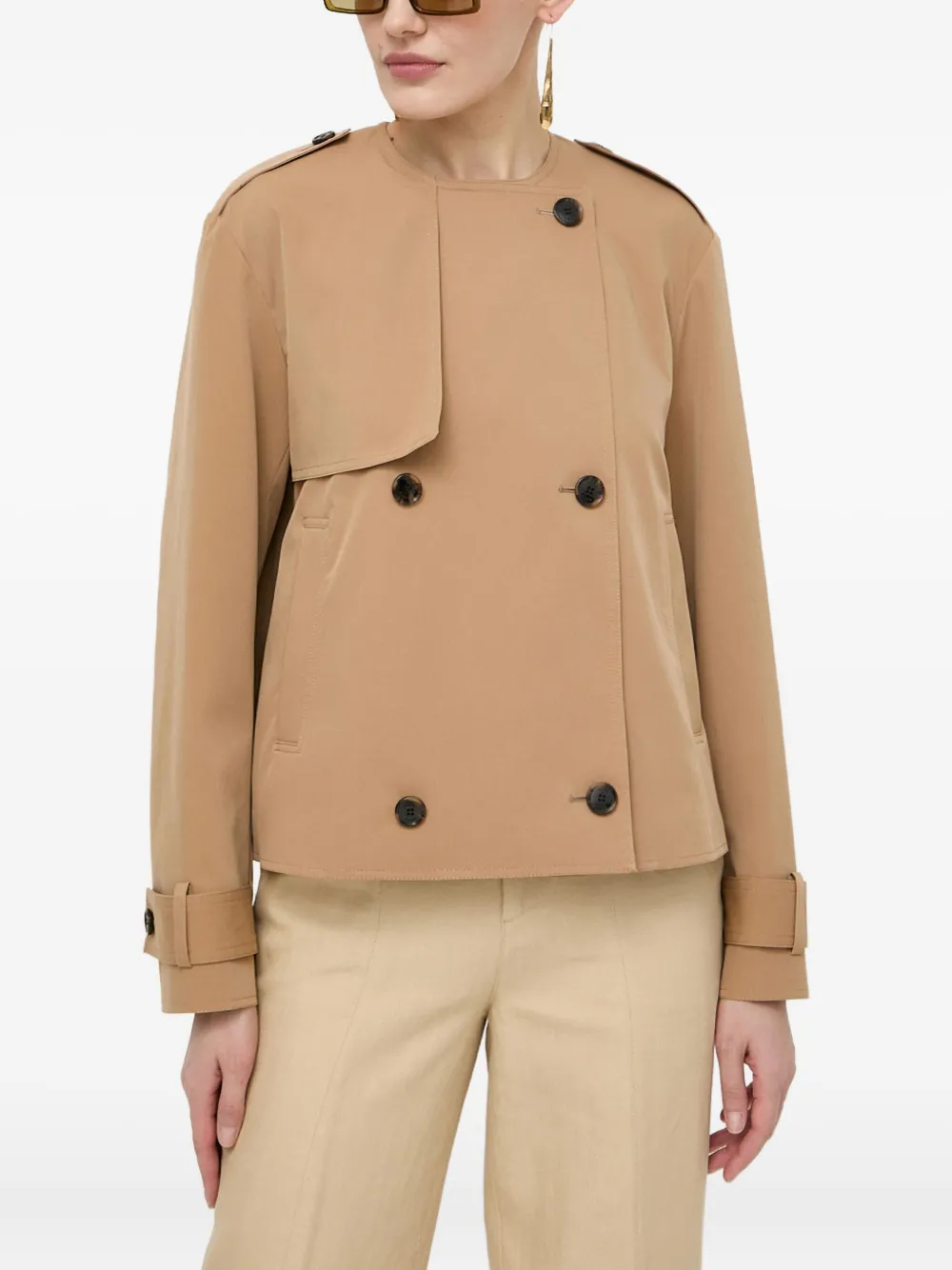 Hugo Boss Boss Camoera Double Breasted Jacket In Brown