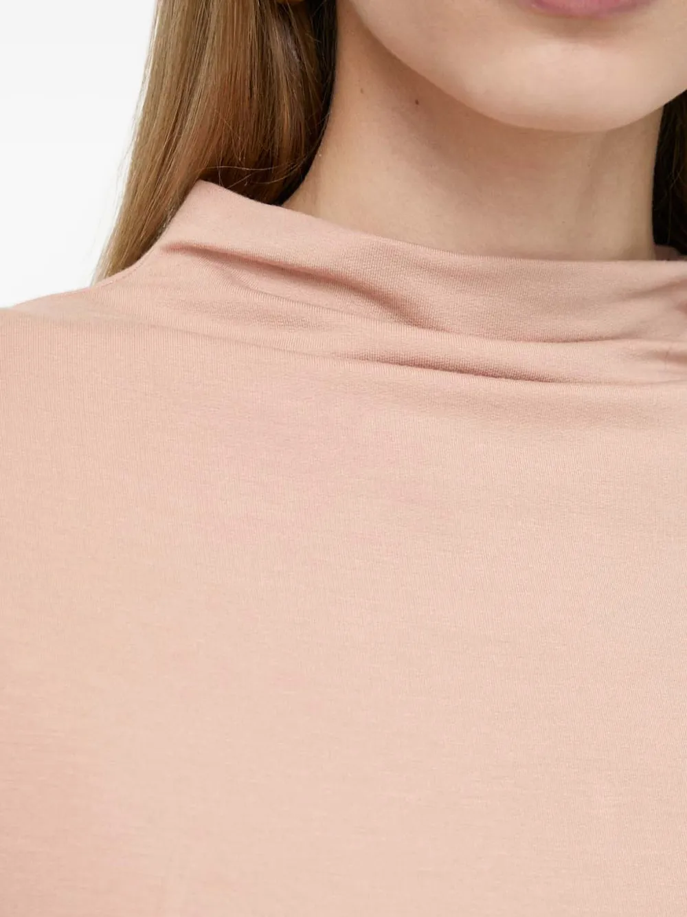 BOSS Etikat top met hoge hals en korte mouwen Roze