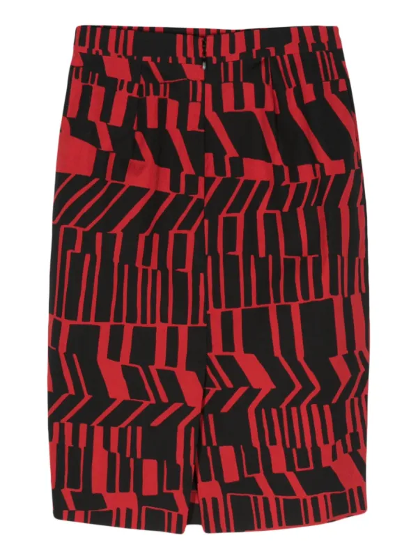 Miu Miu Pre-Owned 2000s geometric-pattern Skirt | Red
