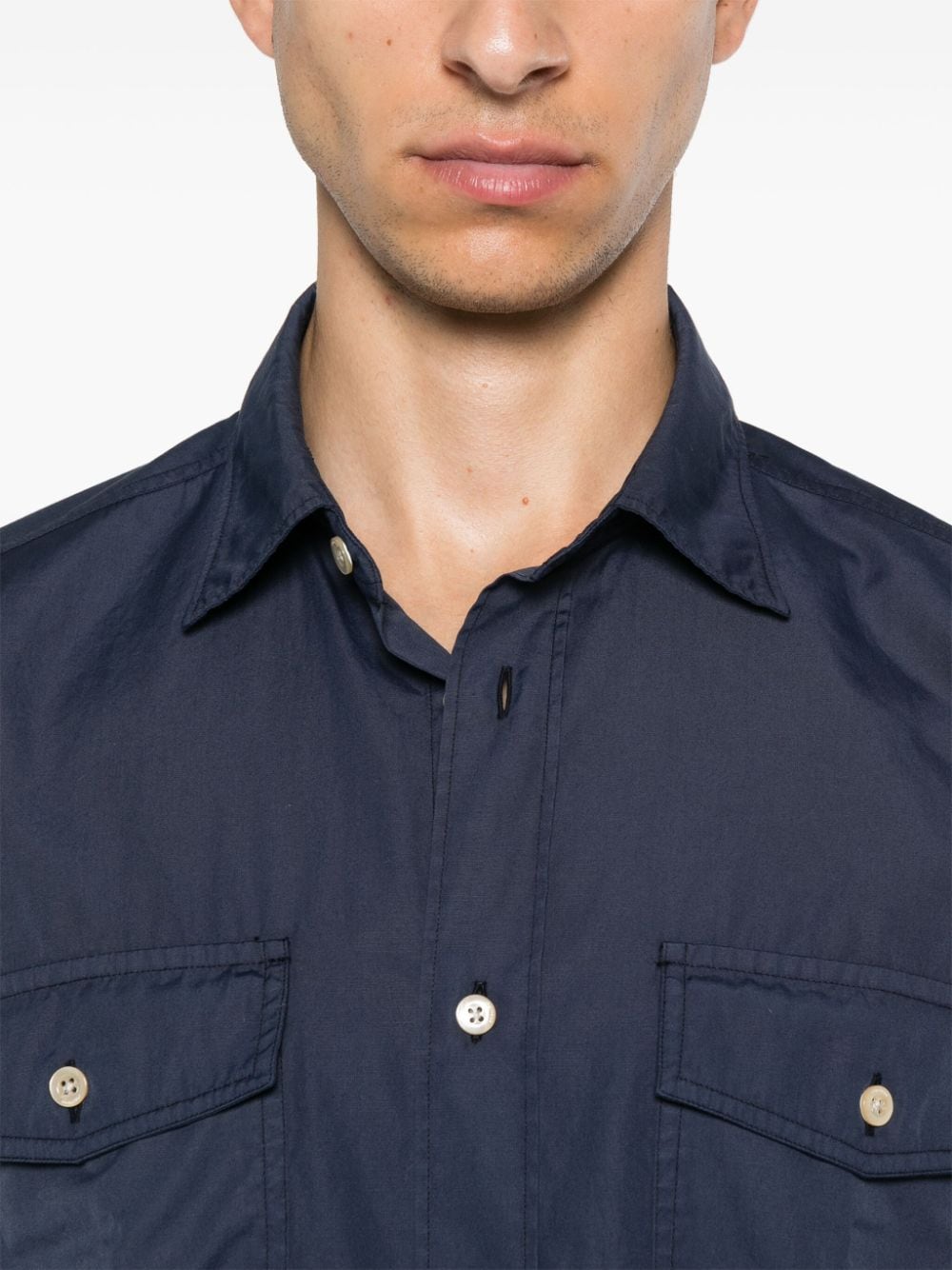 Shop Boglioli Long-sleeve Cotton Shirt In Blue