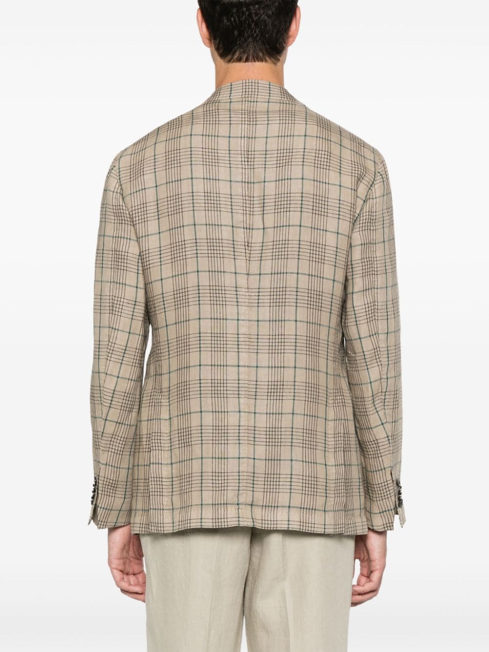 Shop Boglioli Single-breasted Linen Blazer In Brown