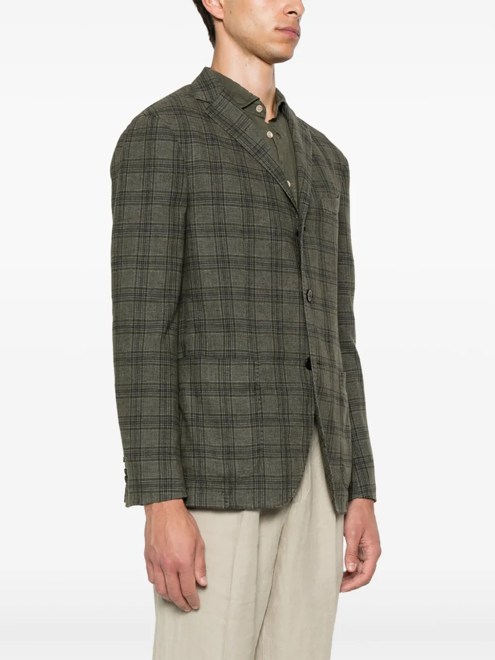 Boglioli single-breasted check-pattern Blazer | Green