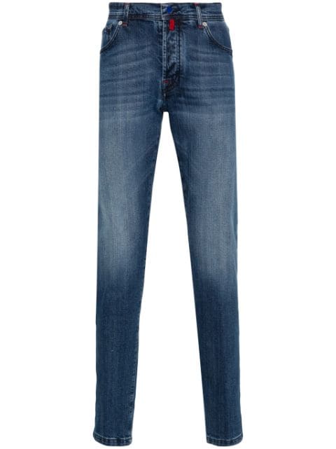 Kiton logo-tag tapered jeans