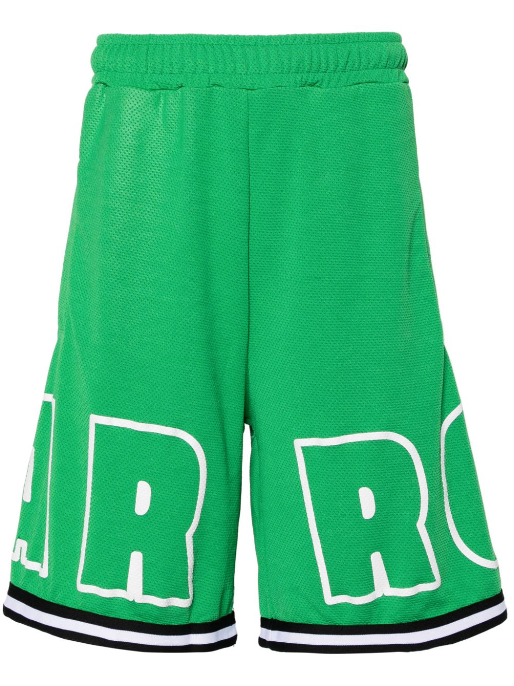 BARROW Mesh shorts met logoprint Groen