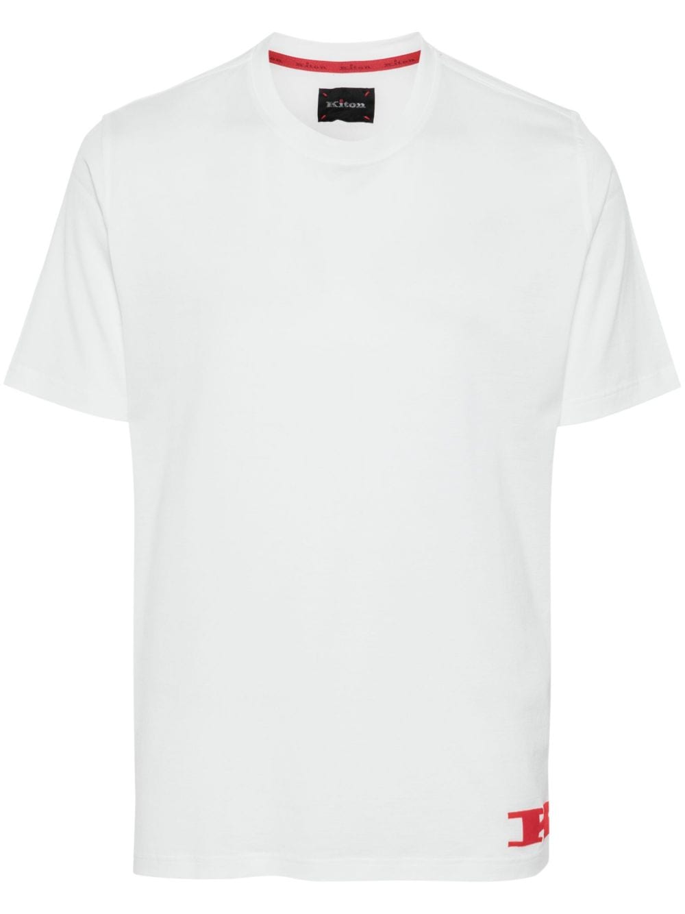 Kiton 植绒logo棉t恤 In White