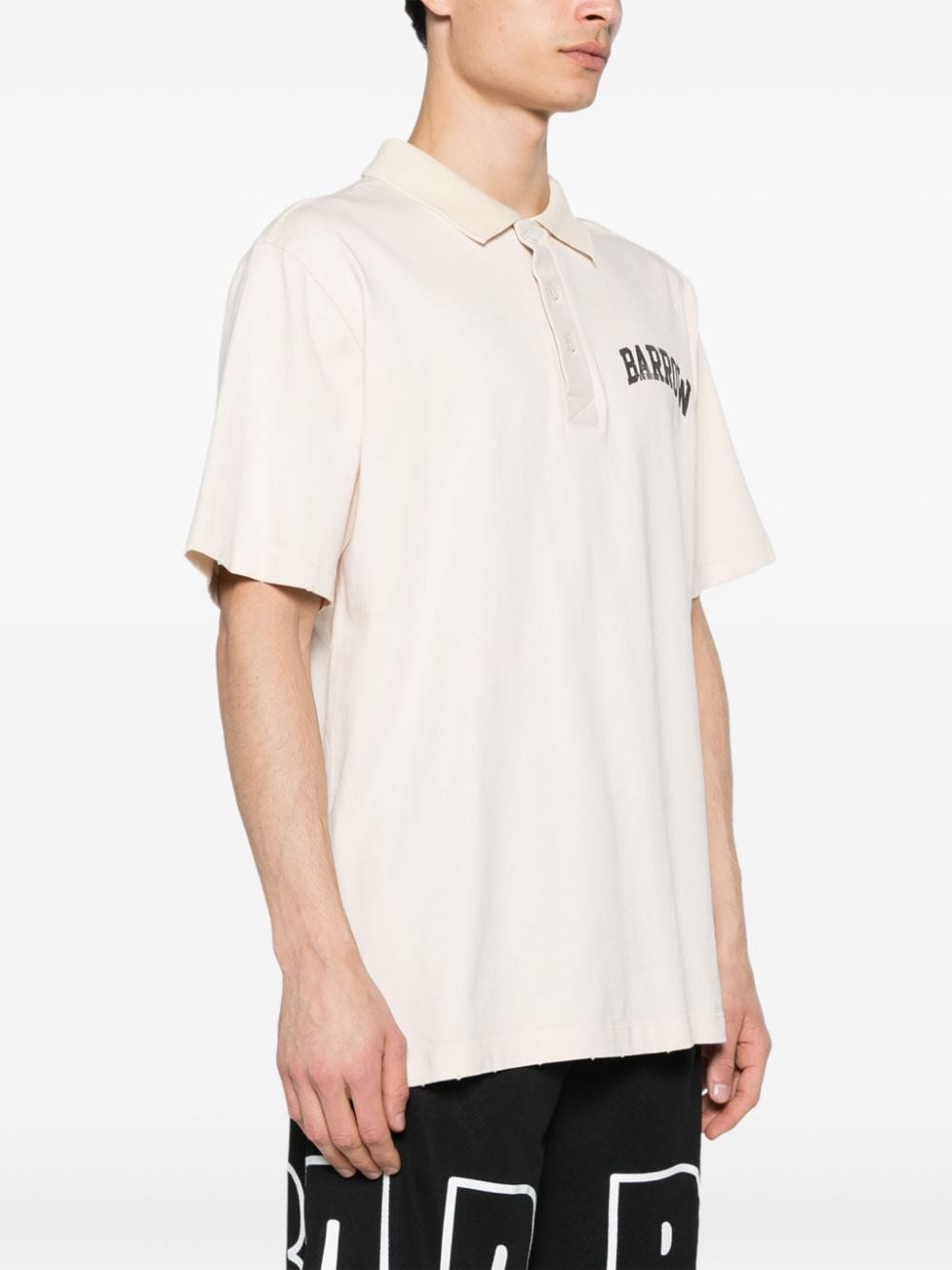 Shop Barrow Logo-print Cotton Polo Shirt In 中性色