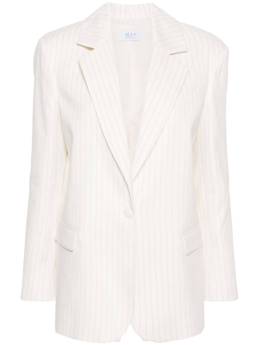 Mvp Monaco Pinstripe Blazer In Neutrals