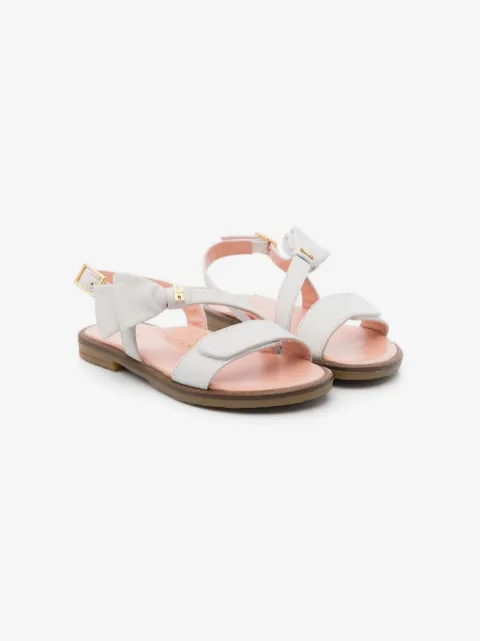 Elisabetta Franchi La Mia Bambina sandaler i læder med logoplade