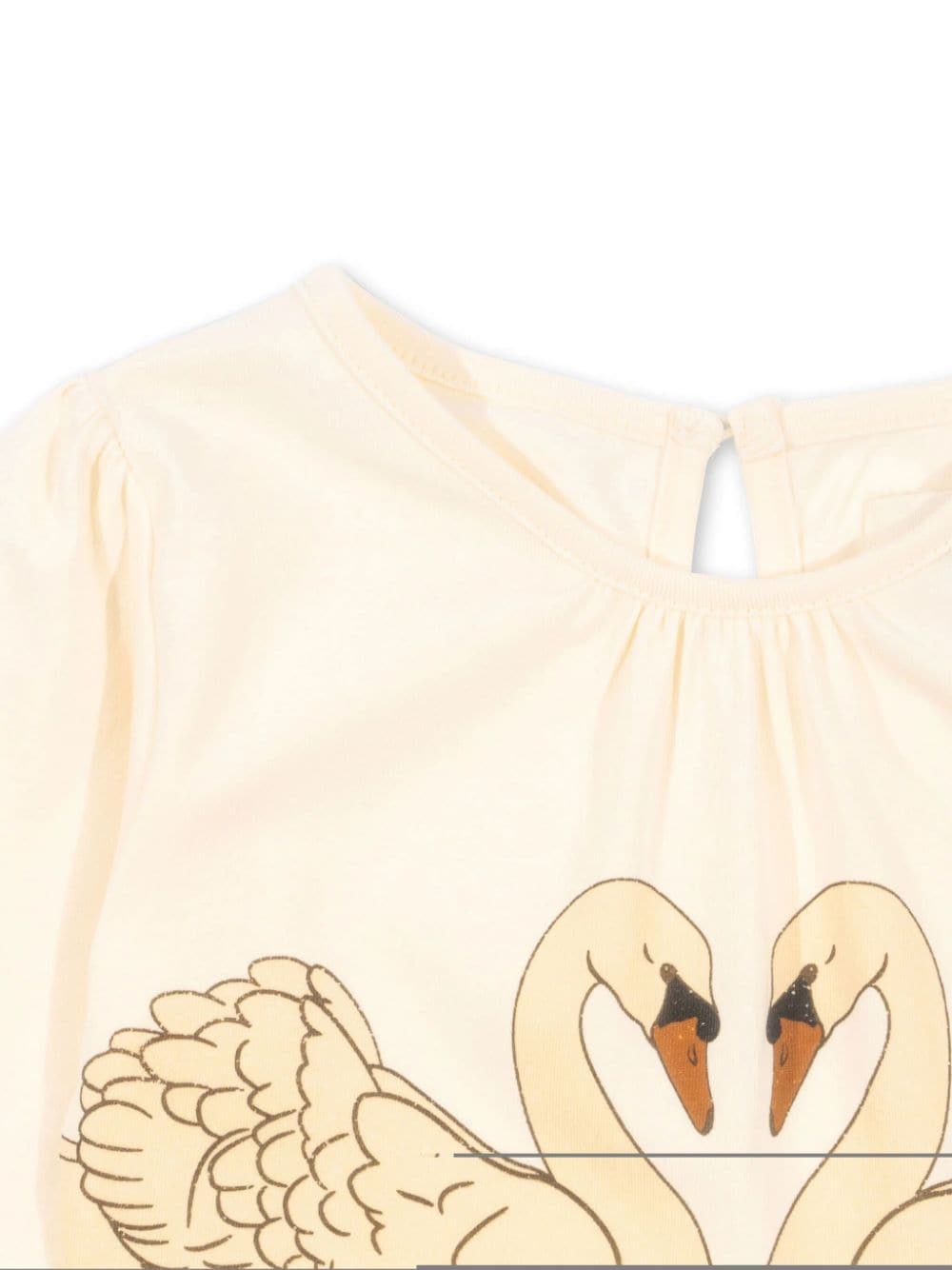 Shop Konges Sløjd Strut Swan-print Dress In Neutrals