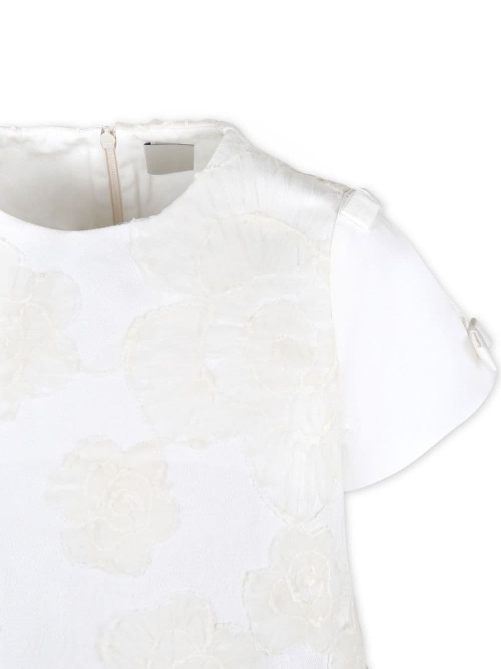 Shop Simonetta Floral-appliquéd Dress In White