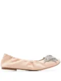 Casadei rhinestone-bow ballerina shoes - Pink