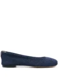 Casadei lurex-detail knitted ballerina shoes - Blue