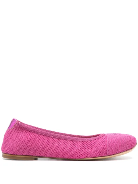 Casadei flats tejidos con detalle de lurex
